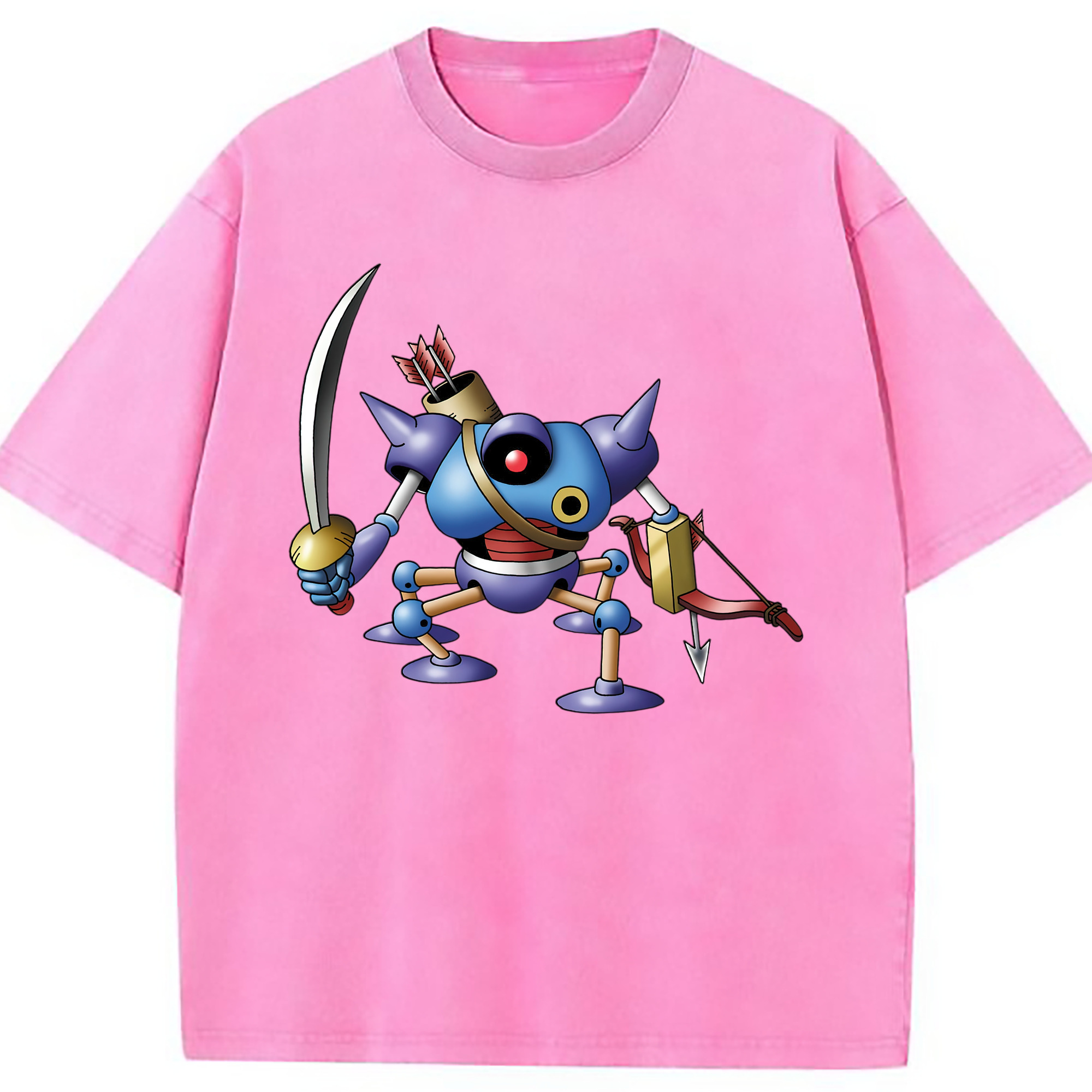 （画像用） ドラゴンクエスト Doragon Kuesuto Dragon Quest 綿100% ヴィンテージ風 半袖Tシャツ（フロントプリント）